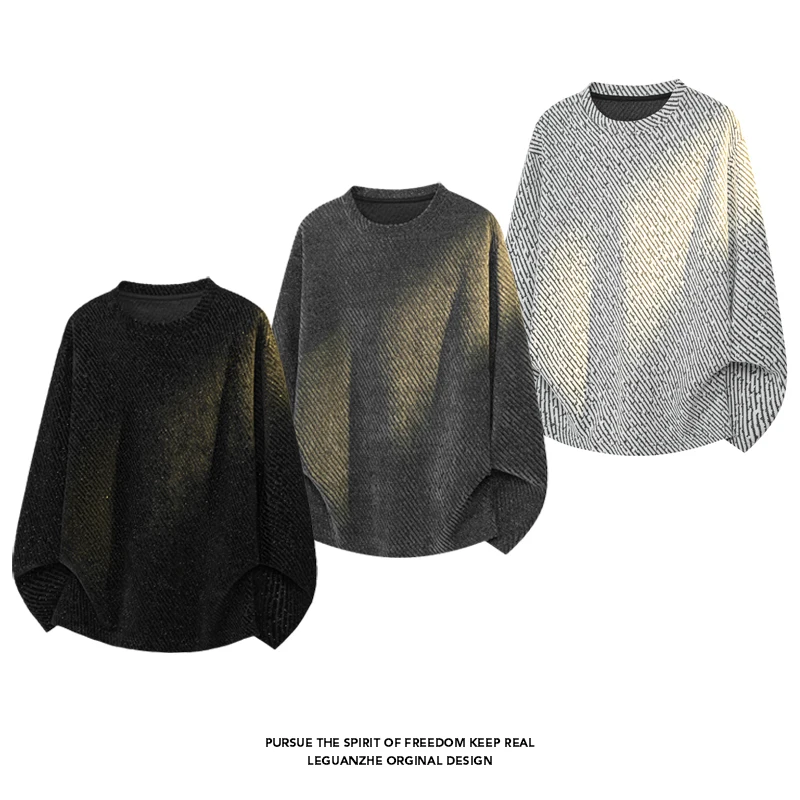 Wallpaper - Heren T-shirt met diagonale strepen, lange
