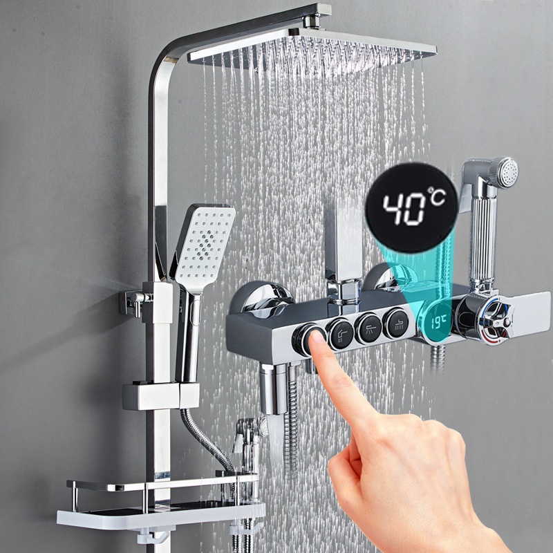 Faucet - Luxe zilveren led digitale display messing