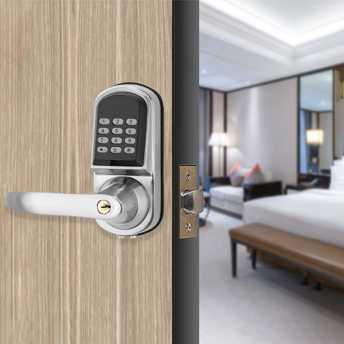 Door Handle - Hoogwaardig combinatieslot met zinklegering handvat TTlock