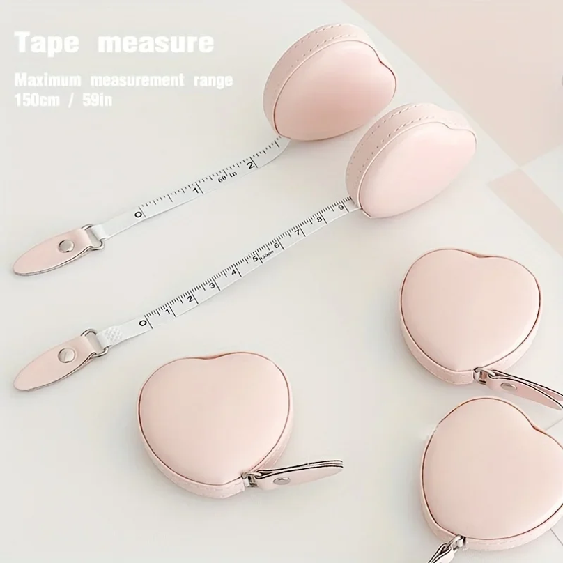 Tape Measure - 1 stuk multifunctioneel roze PU-lederen 'Love'