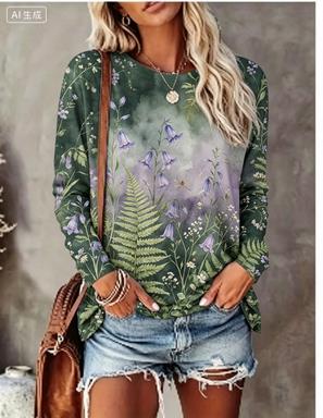 Wallpaper - Dames T-shirt met lange mouwen, gradiënt
