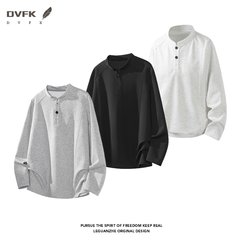 Wallpaper - Heren Henley-shirt met raglanmouwen, lange mouwen,