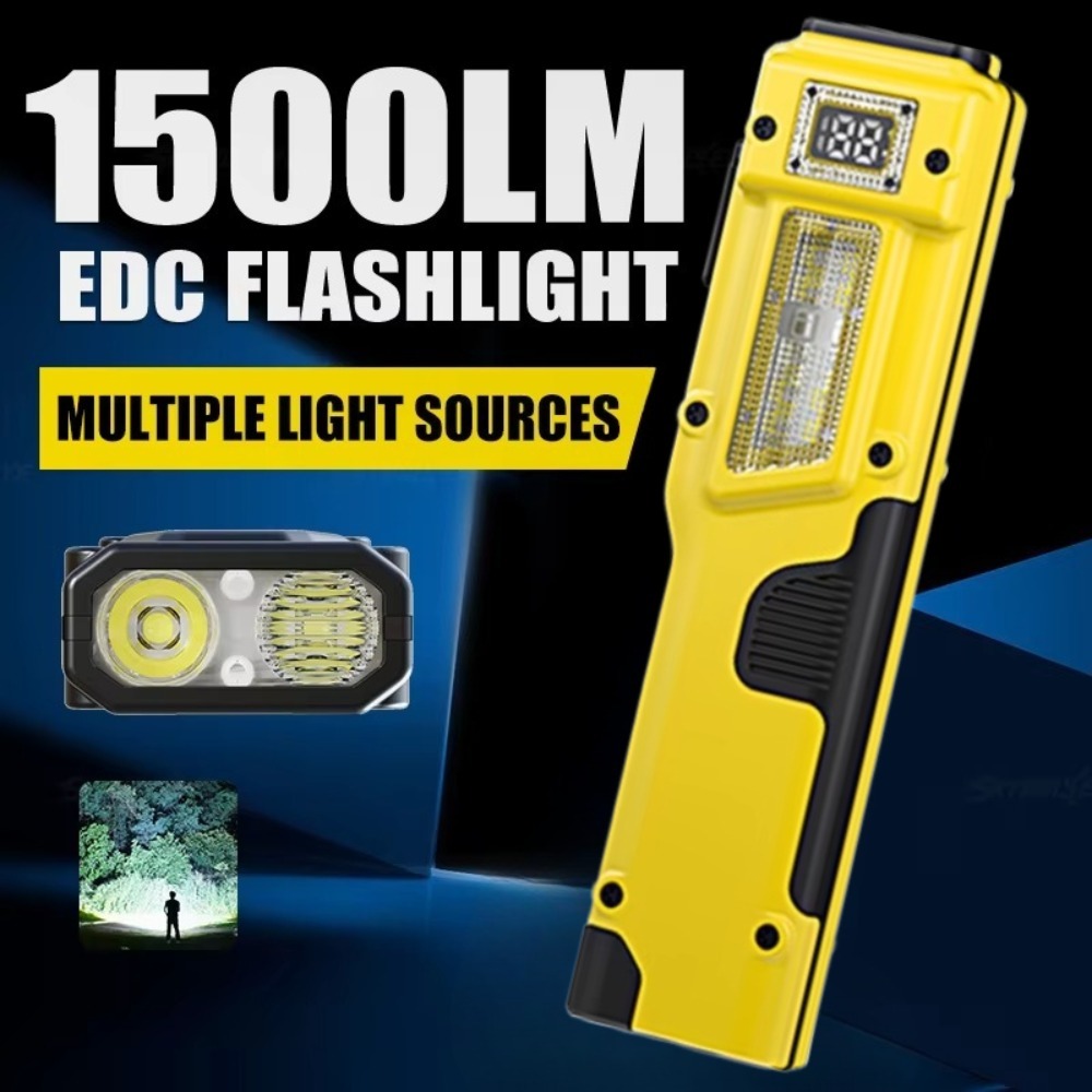 Light Switch - Ultradunne EDC oplaadbare LED-zaklamp Batterijdisplay Dubbele