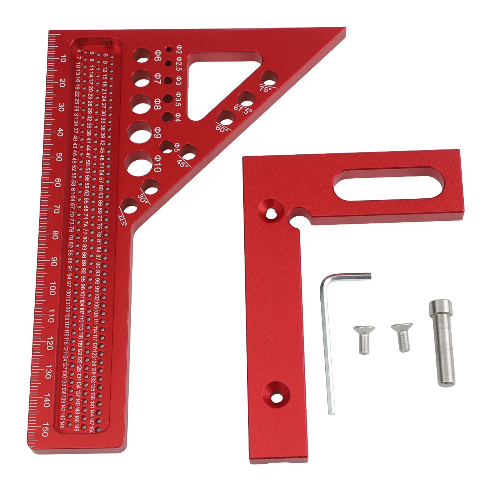 Home Improvement Mark - Home Improvement Rode Multi-hoek Markeringsliniaal Aluminiumlegering