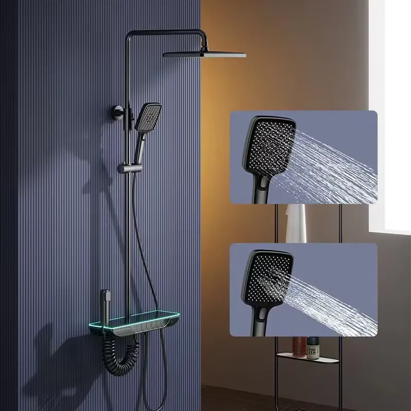 Faucet - Slimme digitale thermostaat doucheset messing pianoknop