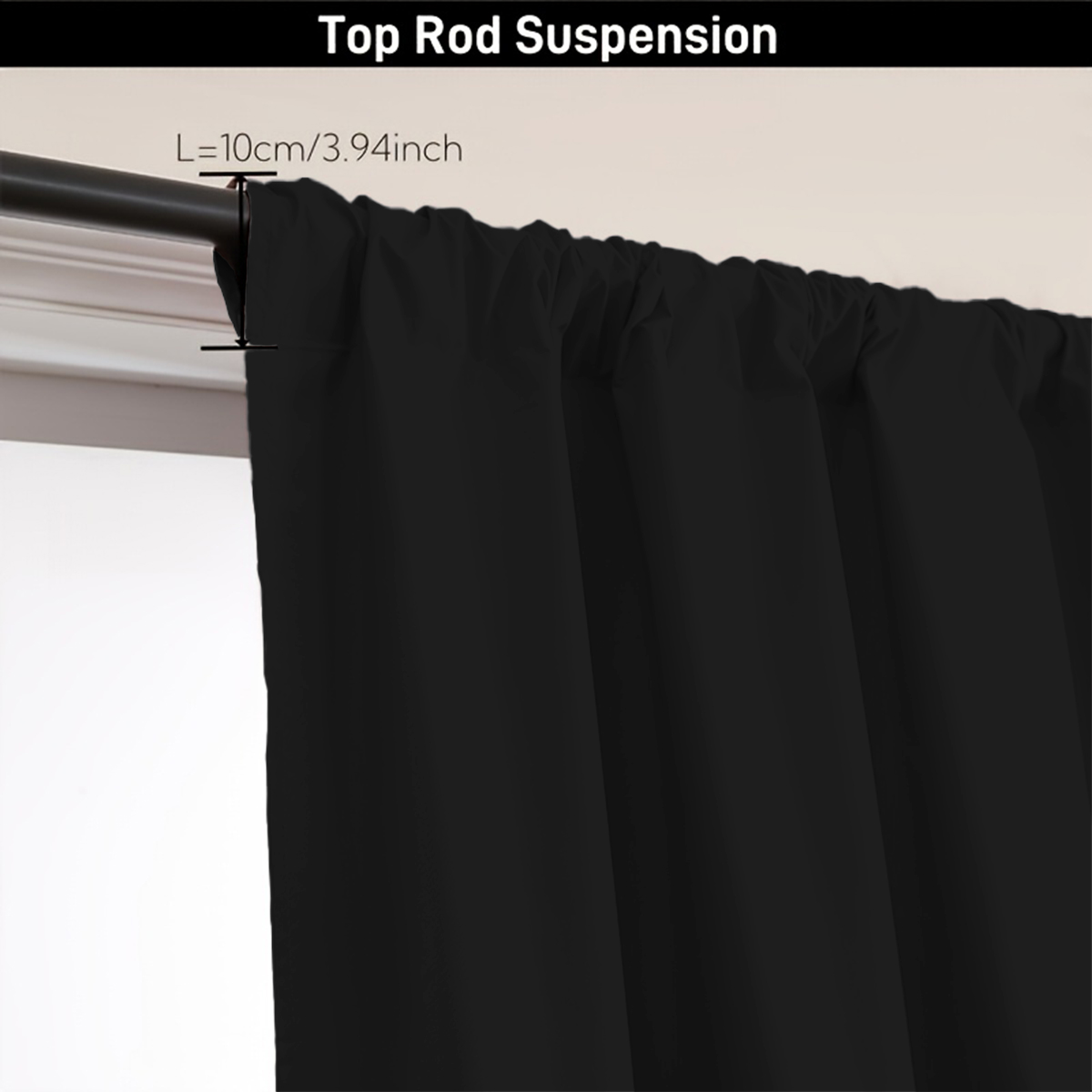 1 stuk eenvoudige effenkleurig - Curtain Rods recensie en prijs