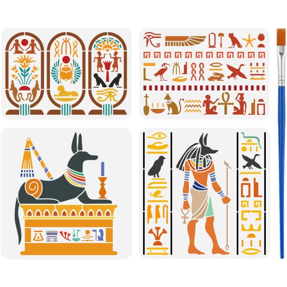 4-delige Egyptische symbolen s - Paint Brush recensie en prijs