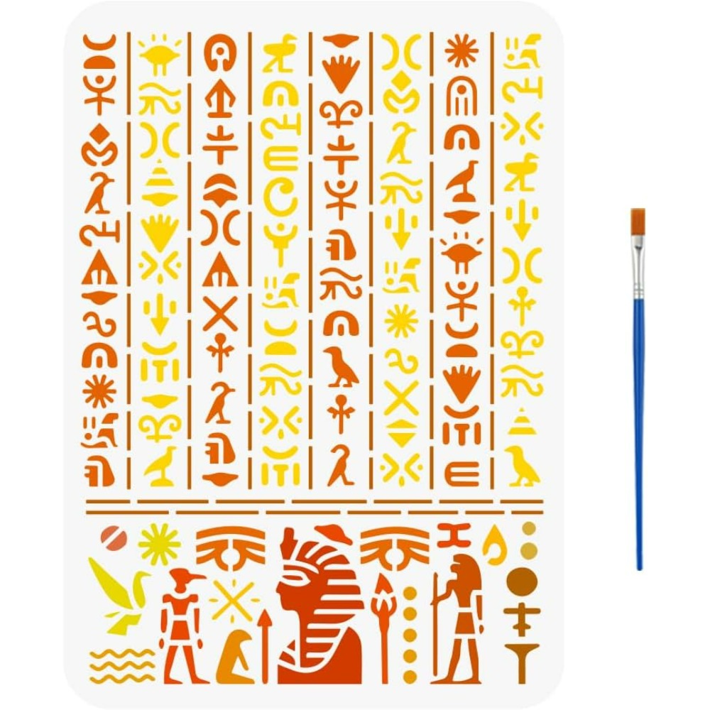 Oude Egyptische script stencil - Paint Brush recensie en prijs