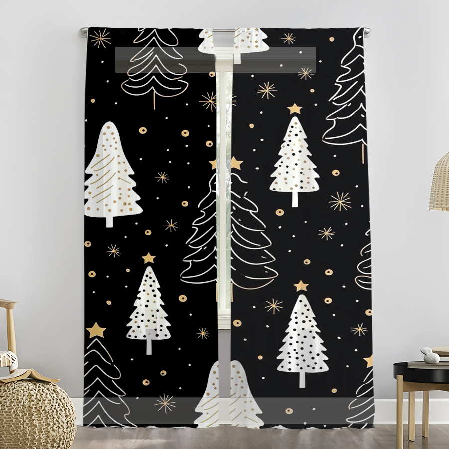 2 stuks kerstgordijnen, zwarte - Curtain Rods recensie en prijs