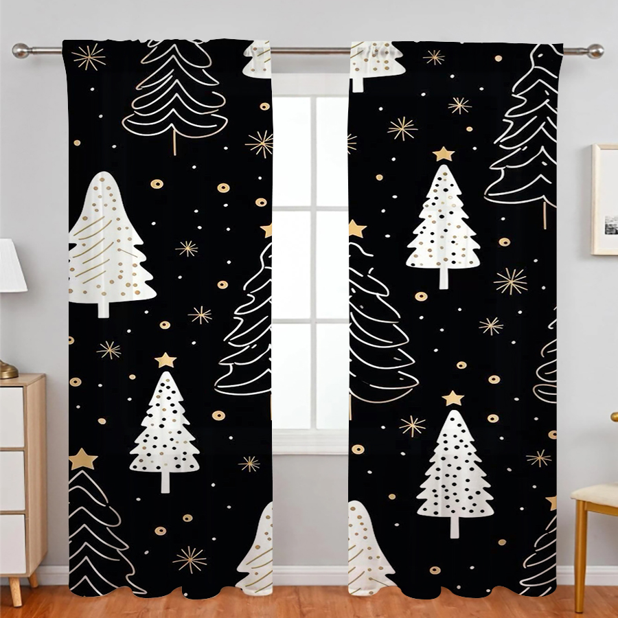 2 stuks kerstgordijnen, zwarte - Curtain Rods recensie en prijs