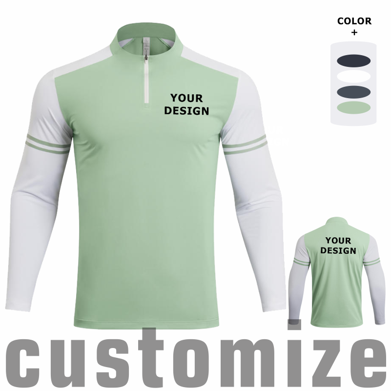 Custom DIY Langarm Half-zip T- - Wallpaper recensie en prijs