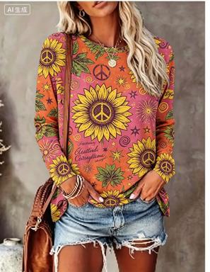 Dames T-shirt met lange mouwen - Wallpaper recensie en prijs