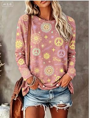 Dames T-shirt met lange mouwen - Wallpaper recensie en prijs