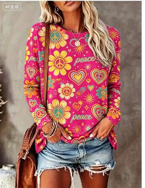 Dames T-shirt met lange mouwen - Wallpaper recensie en prijs