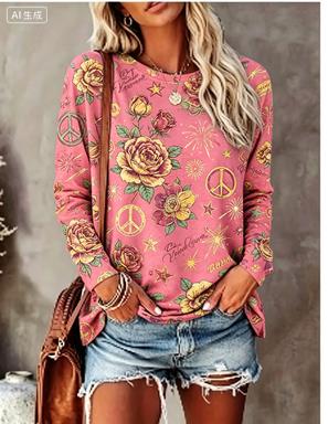 Dames T-shirt met lange mouwen - Wallpaper recensie en prijs