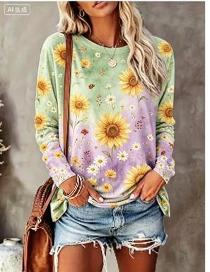 Dames T-shirt met lange mouwen - Wallpaper recensie en prijs