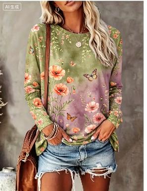 Dames T-shirt met lange mouwen - Wallpaper recensie en prijs