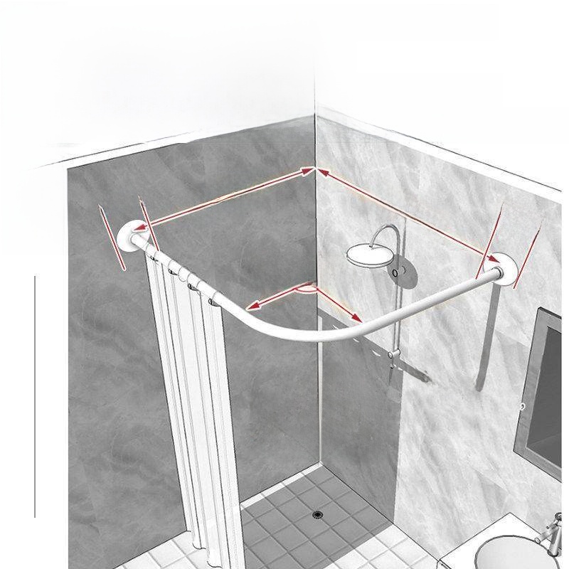 Boogvormige badkamer douchesta - Curtain Rods recensie en prijs