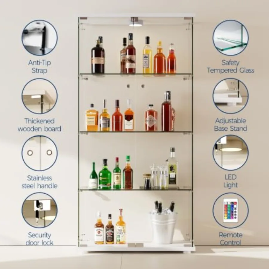 Vitrinekast van gehard glas vo - Door Lock recensie en prijs
